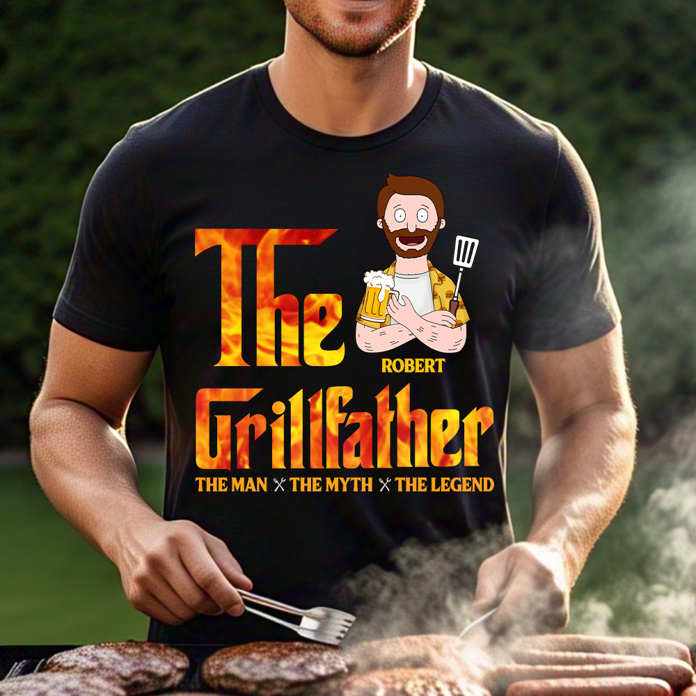 The GrillFather - Personalized Gift Shirt for Dads Shirts PopCulturePrints