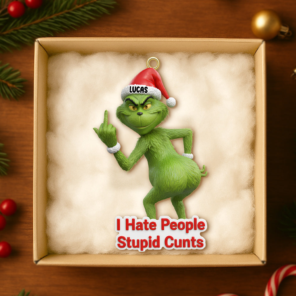 I Hate People Ornament - Funny Personalized Gift for Christmas Ornament PopCulturePrints
