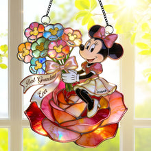 Load image into Gallery viewer, Best Mom Ever - Personalized Mom's Beautiful Flowers Suncatcher Ornament Ornament PopCulturePrints
