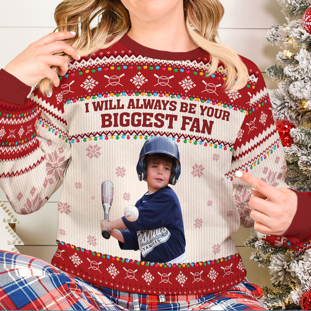 Personalized Baseball Kids Christmas Sweater