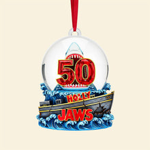 Load image into Gallery viewer, “Celebrate the Iconic 50 Years!” - Personalized Great Bite Ornament - Custom Gift for Movie Lovers Ornament PopCulturePrints

