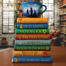 Load image into Gallery viewer, “Books are a uniquely portable magic.” - Bookstack Plaque, Personalized Gift for Book Lovers Shaped Plaques PopCulturePrints
