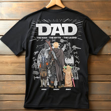 Load image into Gallery viewer, “Dad: The Man, The Myth, The Legend” - Custom Galactic Legend Dad Shirt - Perfect Personalized Gift for Dads, Grandpas, and More! Shirts PopCulturePrints
