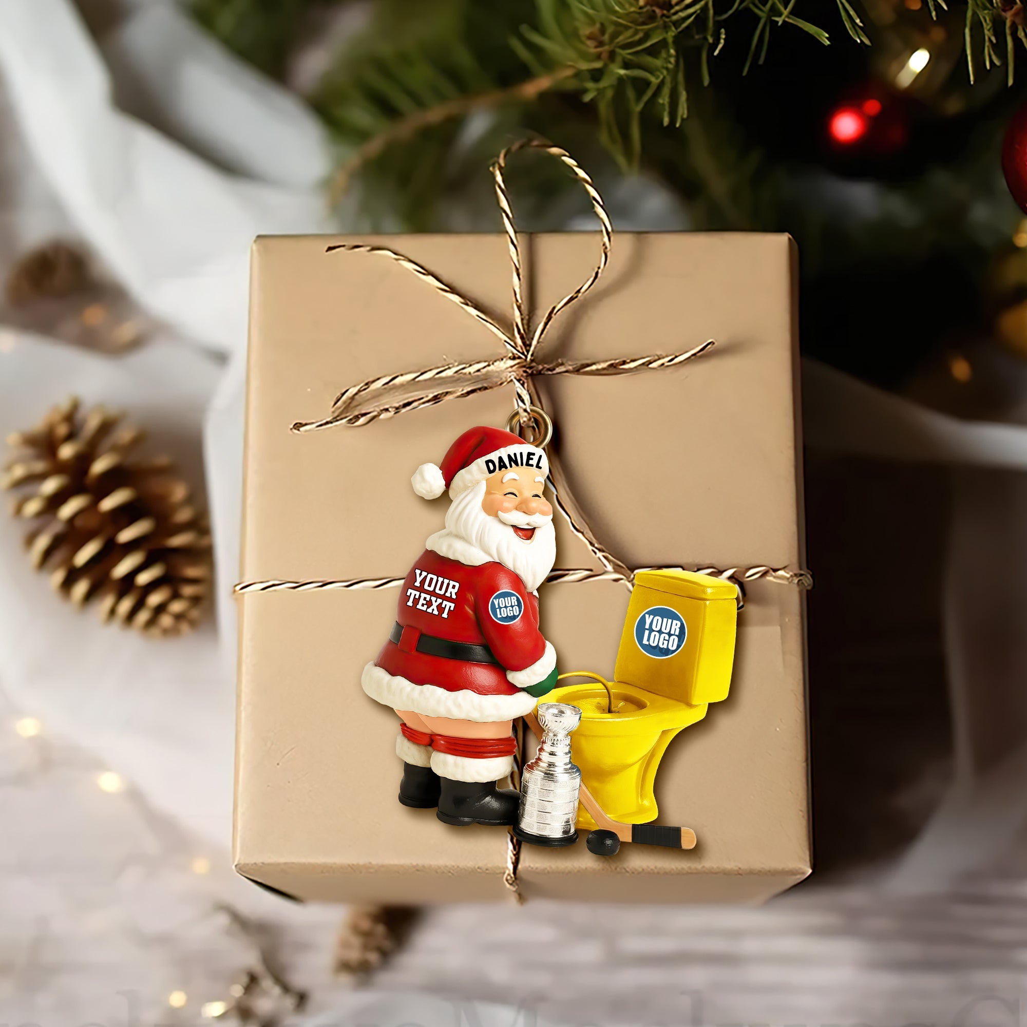 “Celebrate Your Rivalry!” - Personalized Santa Ornament for Sports Lovers Ornament PopCulturePrints