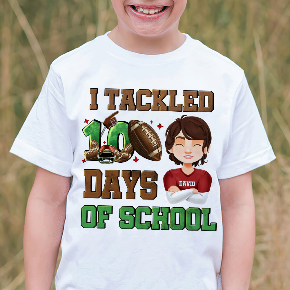 I Tackled 10 Days of School Personalized Kids Shirt Shirts PopCulturePrints