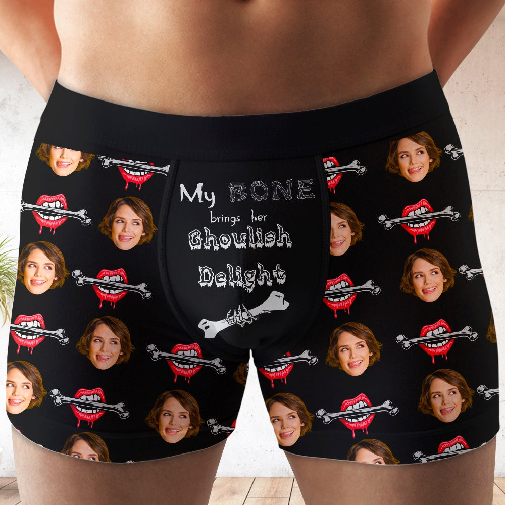 Custom Halloween Pumpkin & Bone Themed Couple's Boxers and Briefs