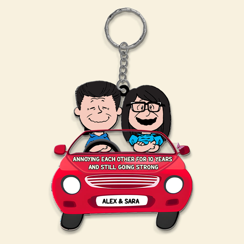 Personalized Couple Keychain - Custom Cartoon Car Keychain Gift