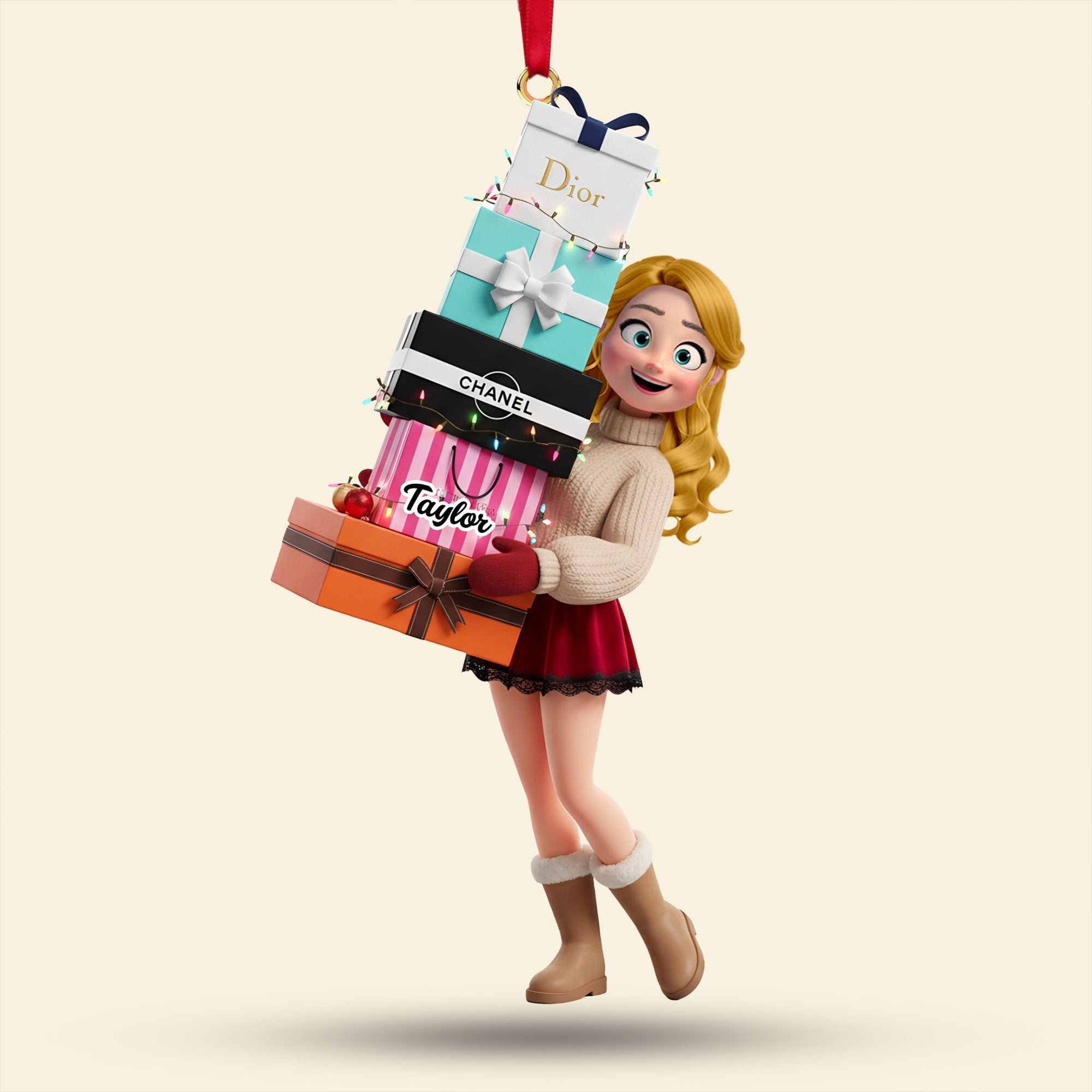 Spark Joy with Our Shopping Girl Ornament - Personalized Christmas Gift for Everyone Ornament PopCulturePrints