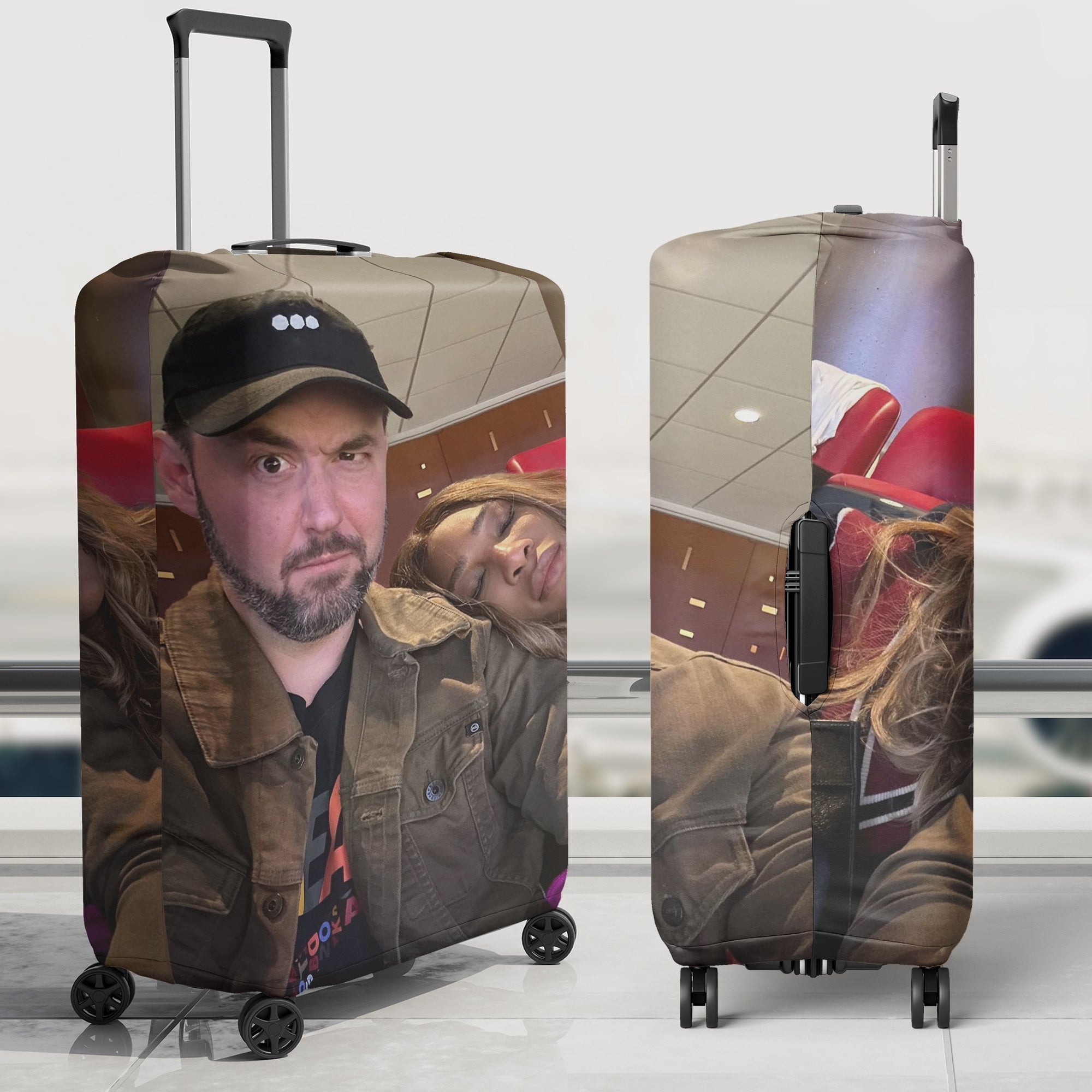 Personalized Funny Photo Luggage Cover – Ideal Gift for Upcoming Trips