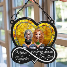 Load image into Gallery viewer, Mother &amp; Daughters: Forever Linked Together - Personalized Window Hanging Suncatcher Ornament Suncatcher Ornament PopCulturePrints
