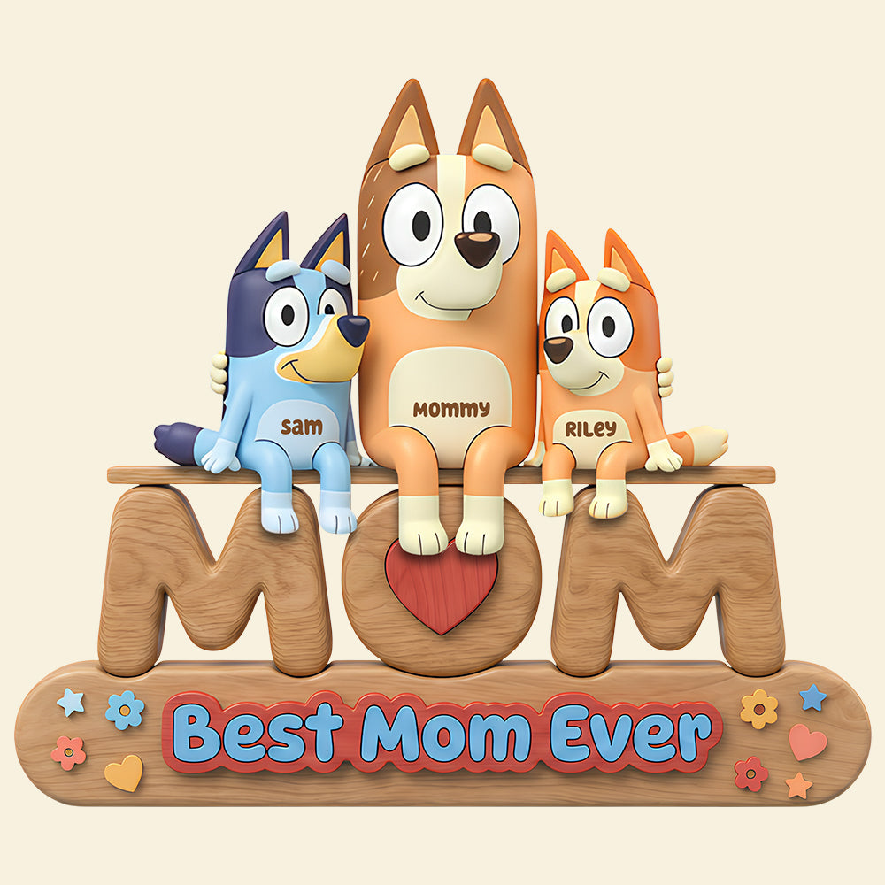 Embrace the Love: Strong Mama Bear Leather Bag - Personalized Gift for Mom Shaped Plaques PopCulturePrints