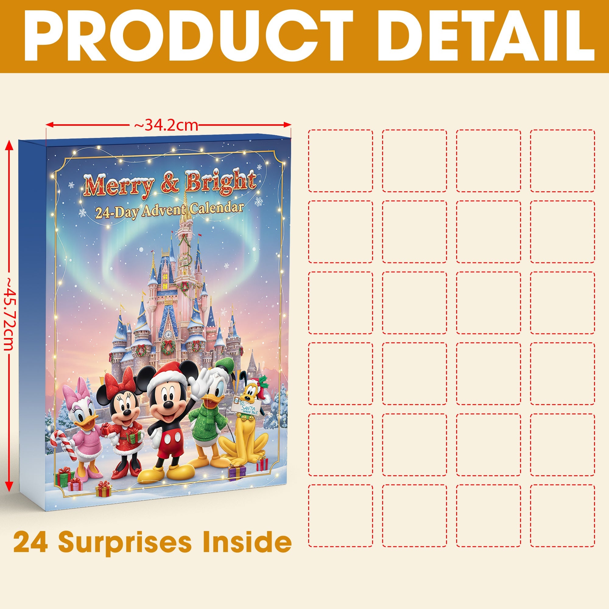 Merry & Bright Christmas Advent Calendar – Customizable Gift for Disney Fans Advent Calendar PopCulturePrints