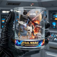 Load image into Gallery viewer, Embrace the Force: Personalized 50th Anniversary Star Wars Round Glass Glass PopCulturePrints
