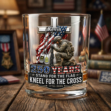 Load image into Gallery viewer, Celebrate America: 250th Anniversary Drinking Glass - A Personalized Tribute for Veterans Glass PopCulturePrints
