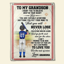 Load image into Gallery viewer, Personalized Baseball Love Blanket for Grandson Blanket PopCulturePrints
