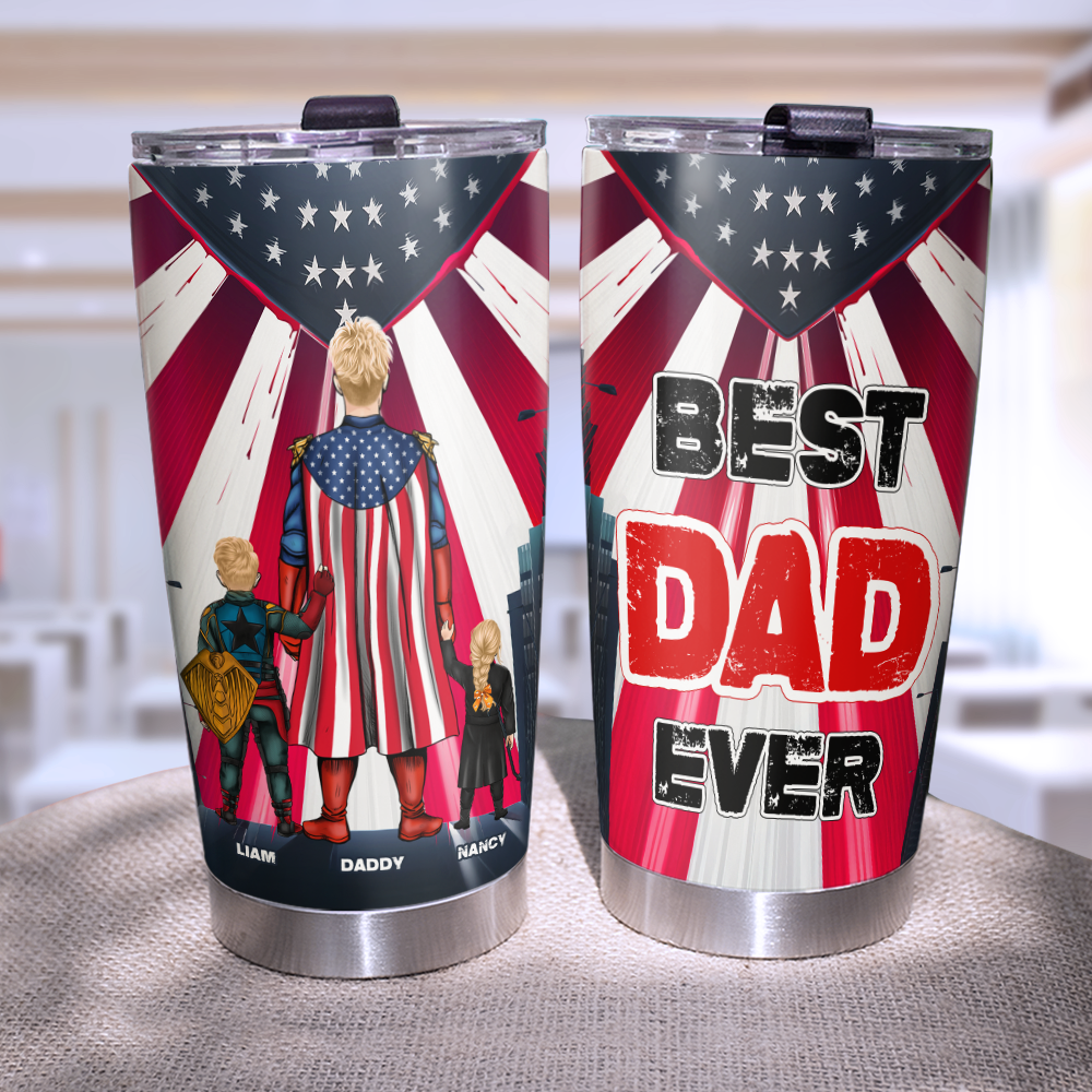 Best Dad Ever - Personalized Tumbler for Dad Tumbler Cup PopCulturePrints