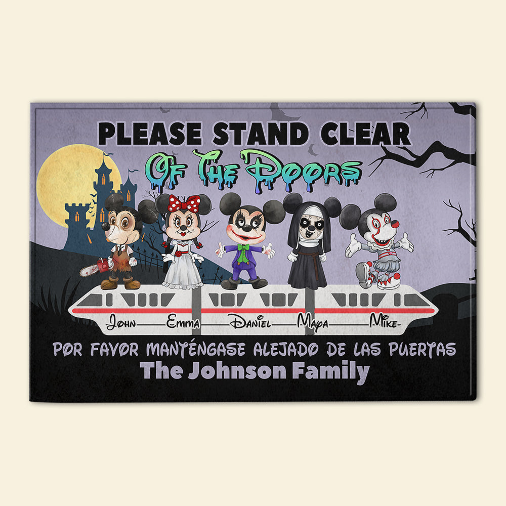 Halloween Personalized Family Doormat - Please Stand Clear Of The Doors Doormat PopCulturePrints