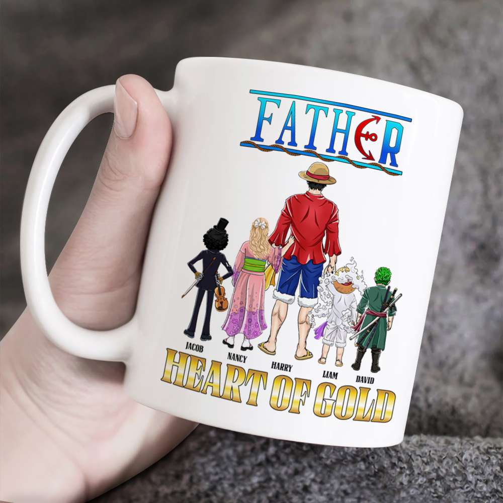 Personalized Heart of Gold Dad Mug - Anime Theme Coffee Mug PopCulturePrints