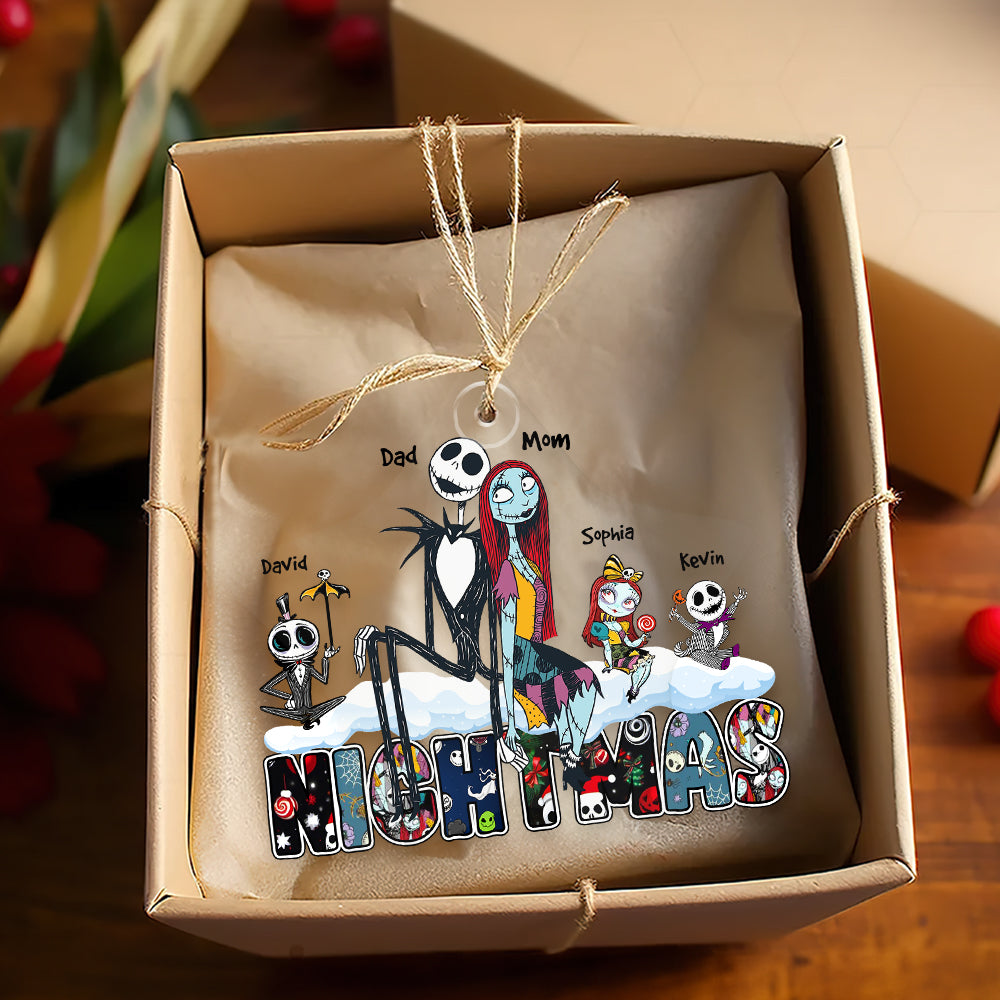 Custom Family Horror Christmas Ornament - Spooky Holiday Delight