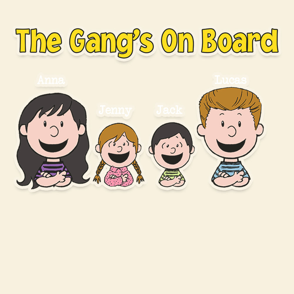 Personalized Family Car Decal - The Gang's On Board