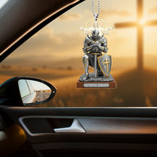 Load image into Gallery viewer, “Faithful Knight: A Symbol of Strength and Faith” – Personalized Christian Car Ornament, Perfect Gift for Christmas Ornament PopCulturePrints
