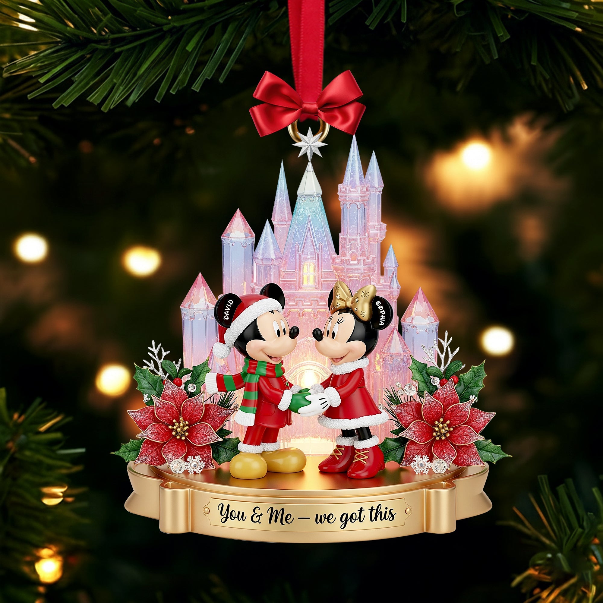 You & Me – We Got This: Fairytale Castle Couple Ornament - Personalized and Custom Gift for Couples Ornament PopCulturePrints