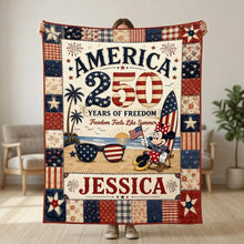 Load image into Gallery viewer, Freedom Feels Like Summer Blanket - Personalized Gift for True Patriots
