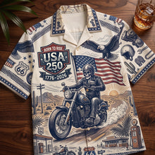 Load image into Gallery viewer, "Born to Ride in Style!" - 250 USA Biker Hawaiian Shirt - Personalized Gifts for Riders, Friends, and Family
