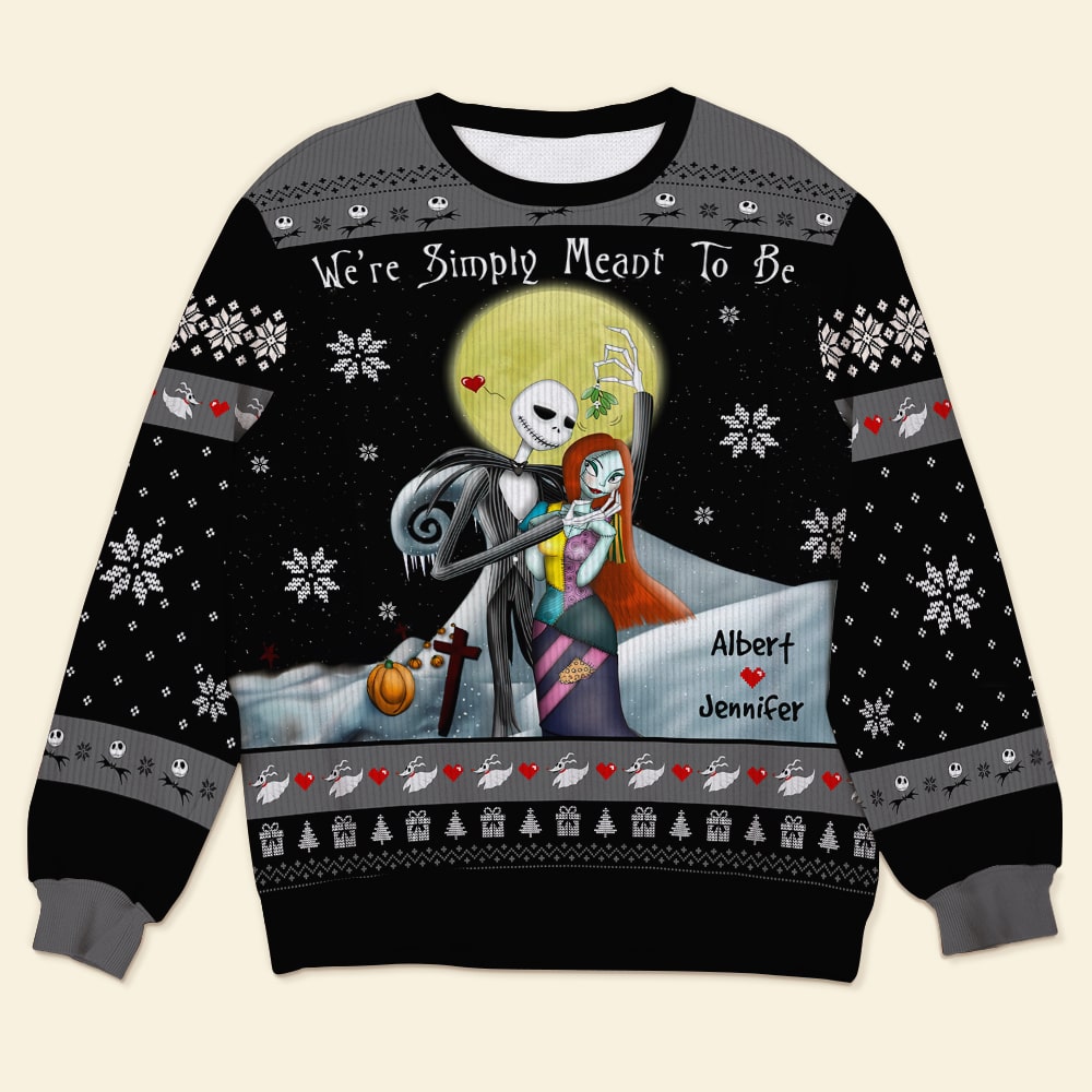 Personalized Cartoon Couple Ugly Christmas Sweater - Perfect Holiday Gift for Valentine's Day Gifts Ugly Christmas Sweater PopCulturePrints