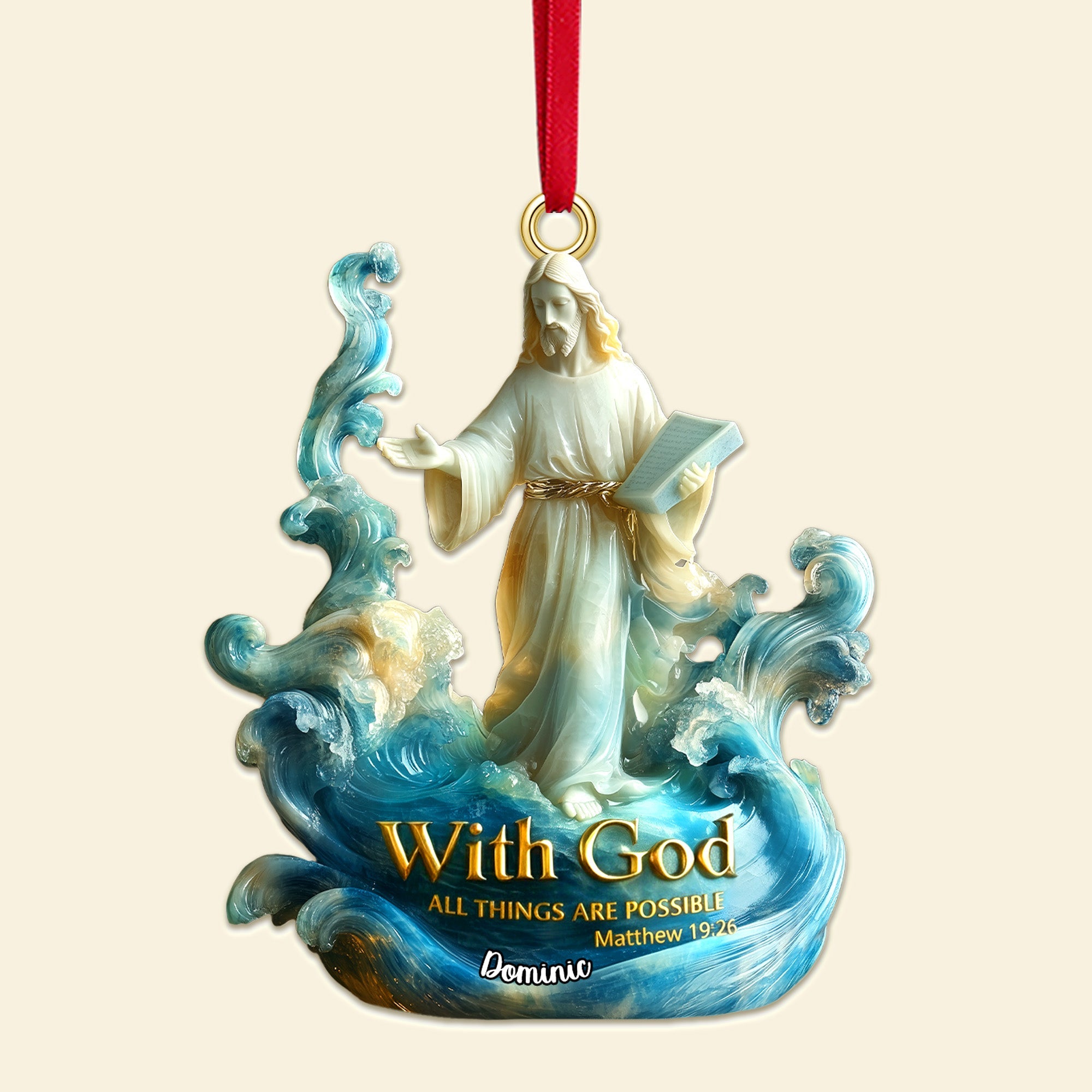 With God, All Things Are Possible - Personalized Acrylic Ornament for Christmas Ornament PopCulturePrints