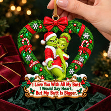 Load image into Gallery viewer, I Love You With All My Butt - Furry Naughty Couples Acrylic Ornament - Personalized Christmas Gift for Couples
