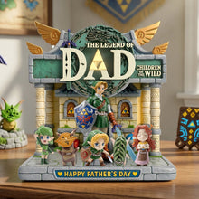 Load image into Gallery viewer, The Legend of Dad - Adventure Dad and Kids Personalized Acrylic Plaque | Unique Father's Day Gift Shaped Plaques PopCulturePrints
