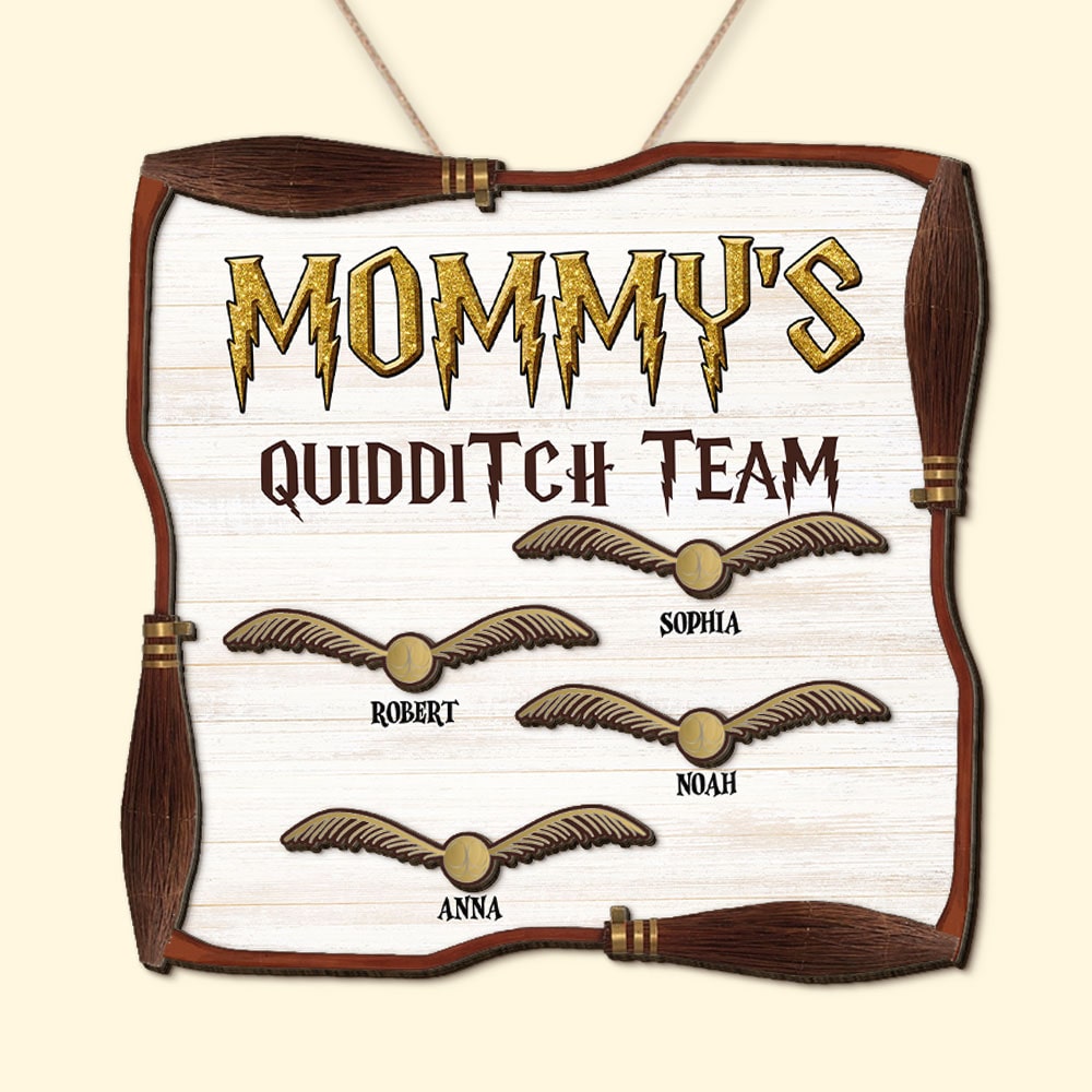 Harry Potter-Themed Personalized Quidditch Team Plaque for Moms