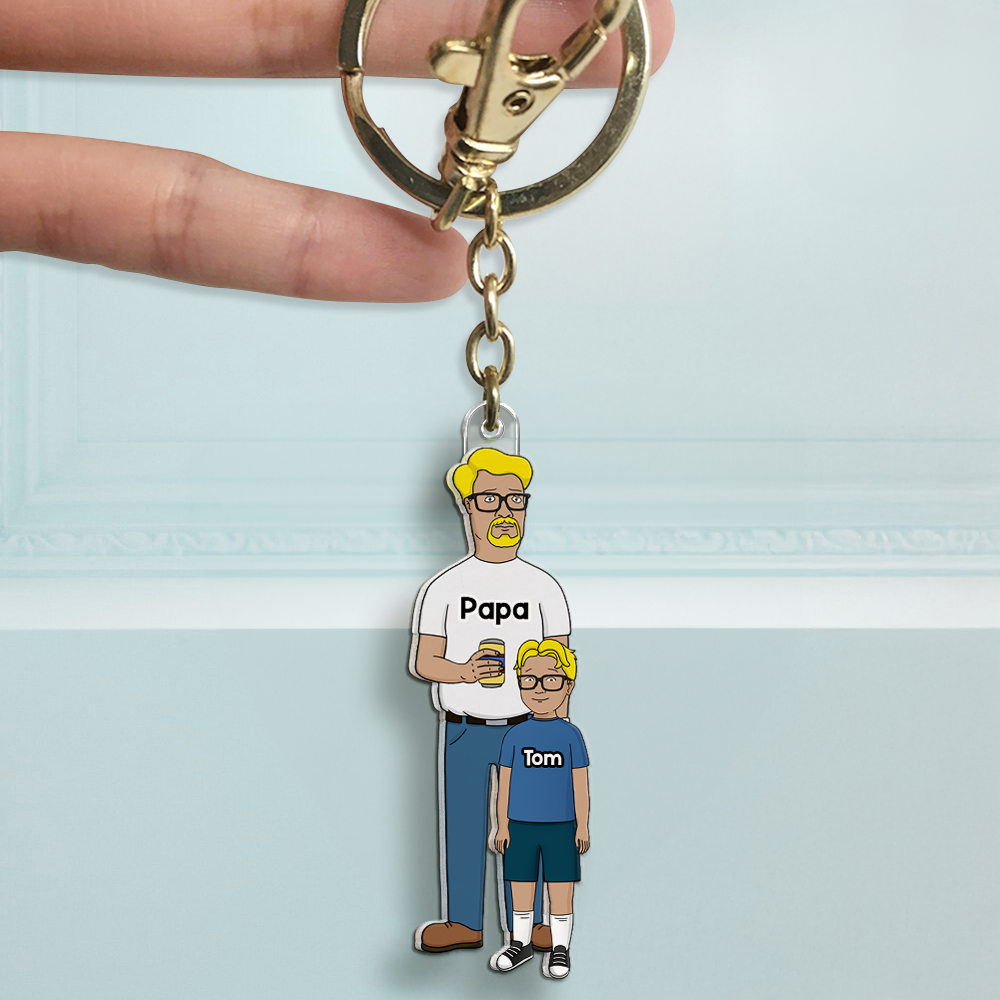 "For the Coolest Dad Ever!" - Funny Dad Acrylic Keychain - Personalized Gift for Dad & Grandpa Keychains PopCulturePrints