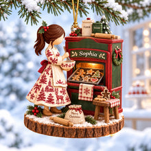 Load image into Gallery viewer, "Bake the World a Better Place" - Personalized Christmas Ornament for Bakers - Custom Gift for Friends, Family, and Baking Enthusiasts Ornament PopCulturePrints

