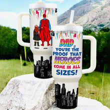 Load image into Gallery viewer, Personalized Super Dad Tumbler - Custom Father&#39;s Day Gift Tumbler Cup PopCulturePrints
