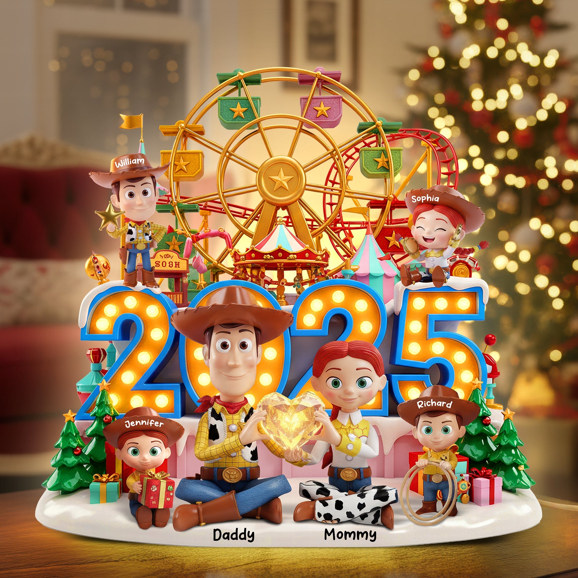 Light Up Your Holidays – Funny Holiday Acrylic Light Box - Personalized Gift for Family & Friends Light Box PopCulturePrints