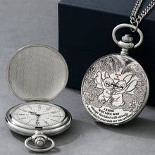 Load image into Gallery viewer, I Knew Why I Love You - Personalized Blue Monster Fans Pocket Watch for Couples Pocket Watch PopCulturePrints
