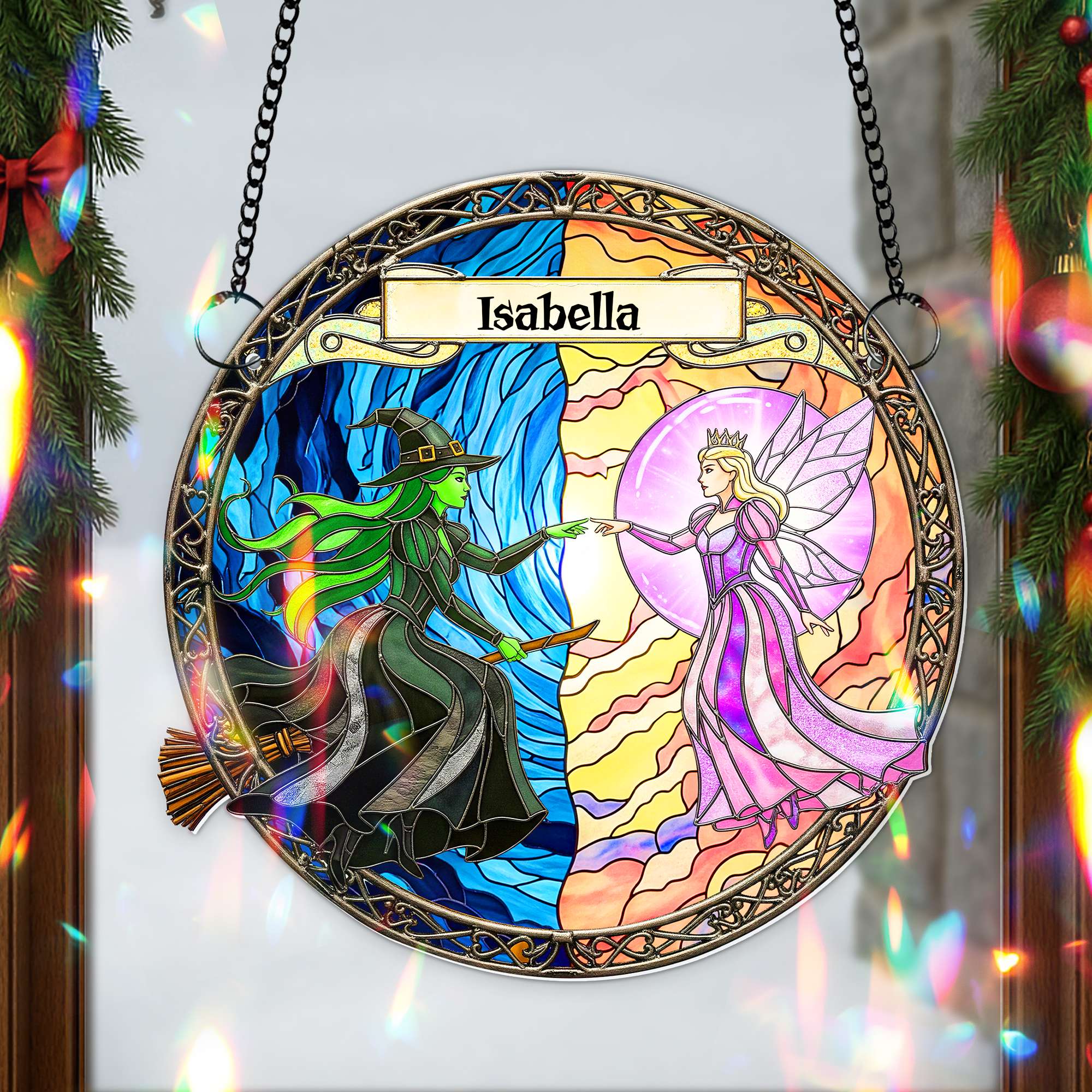 Embrace the Magic: Light x Shadow Witch Suncatcher - Personalized Gift for Witch Lovers Ornament PopCulturePrints