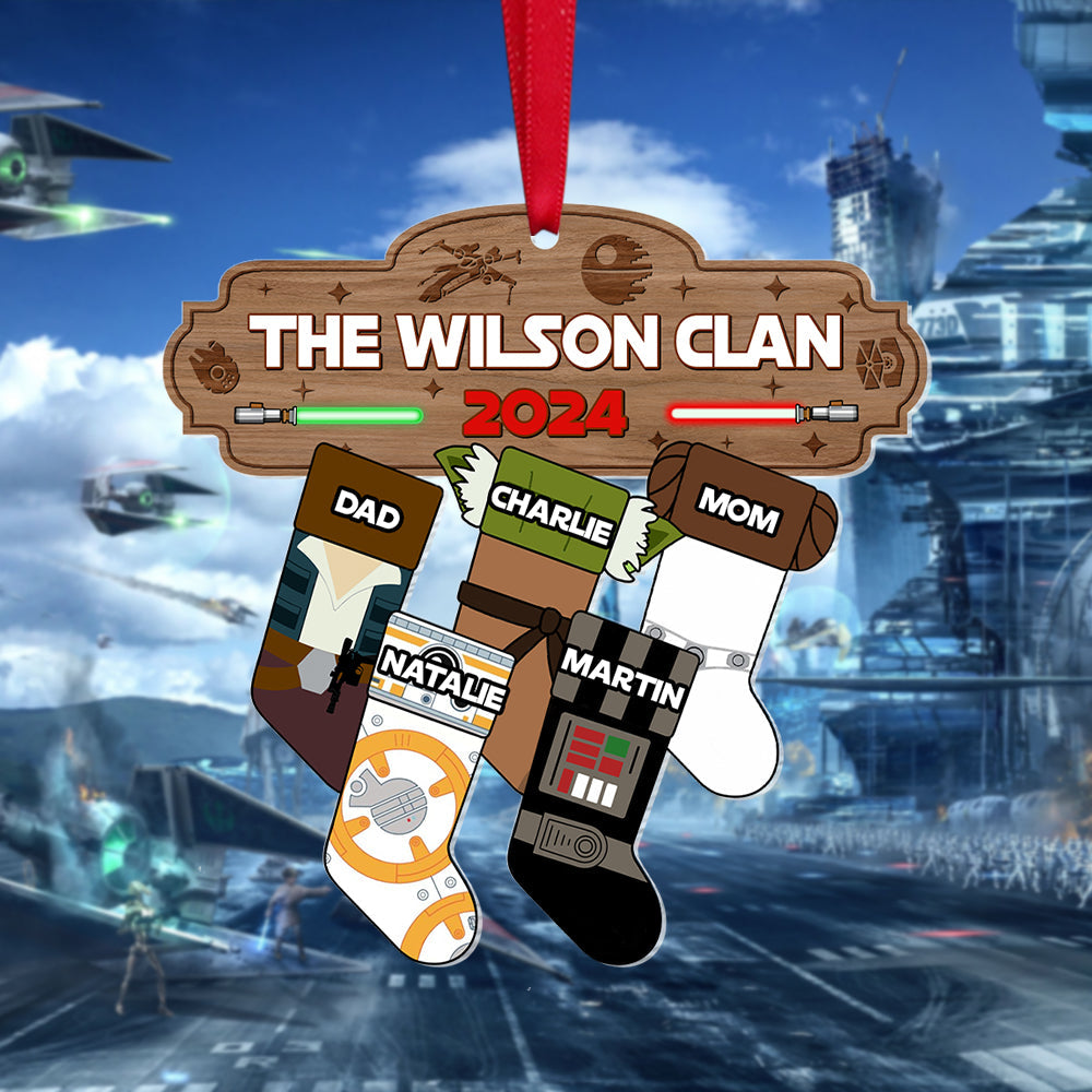 Personalized Family Christmas Galaxy Ornament Stocking Gift Ornament PopCulturePrints