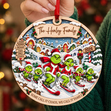 Load image into Gallery viewer, Some Call It Chaos, We Call It Family - Fun Skiing With Family Ornament - Personalized Gifts For Family Ornament PopCulturePrints
