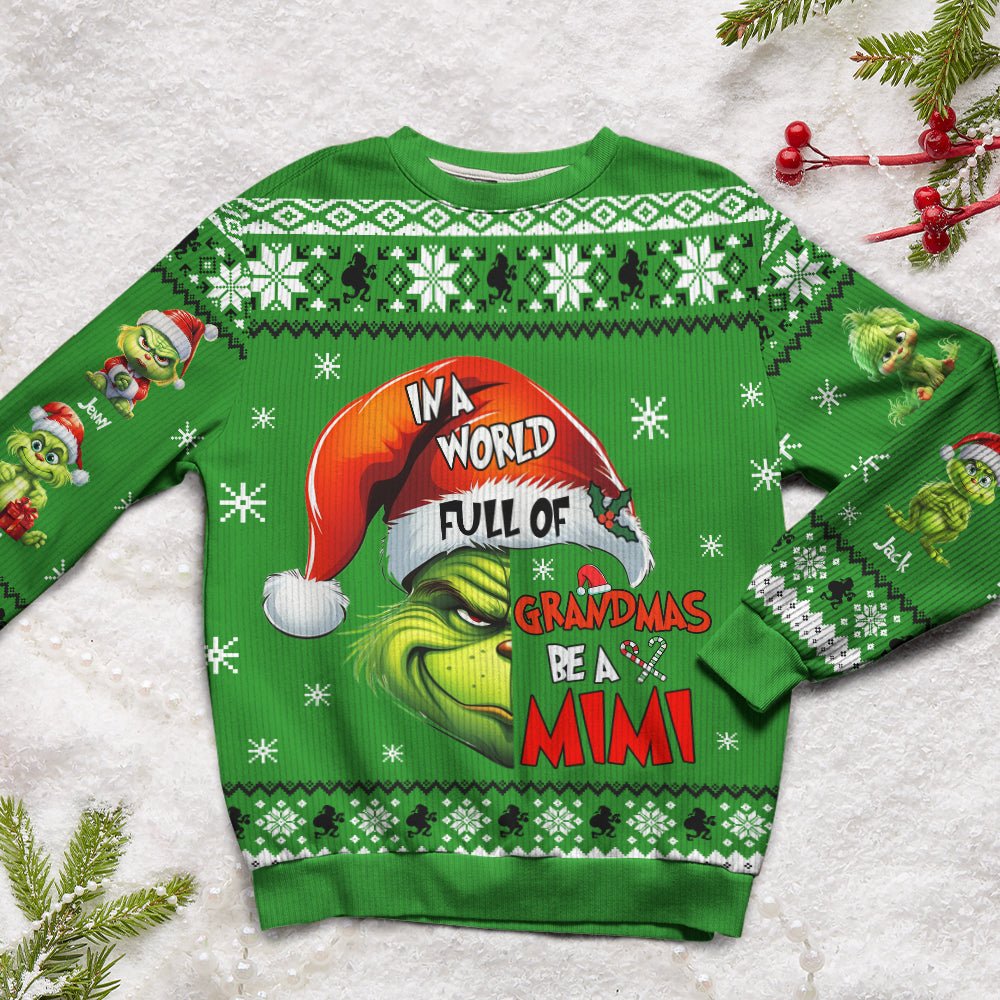 Personalized Ugly Christmas Sweater for Grandma - Be a Mimi