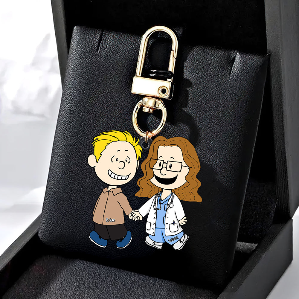 Custom Couple Keychain - Meaningful Personalized Valentine's Day Gifts Keychains PopCulturePrints