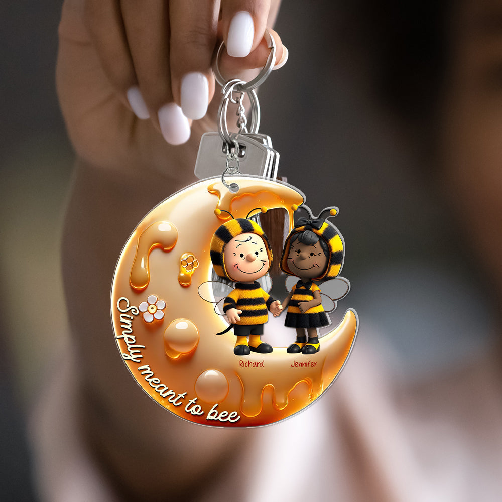 Personalized Bee Couple Keychain - Simply Meant To Bee Keychains PopCulturePrints