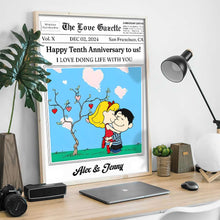 Load image into Gallery viewer, Personalized Anniversary Canvas Print for Couples - Happy Tenth Anniversary Poster &amp; Canvas PopCulturePrints
