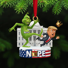 Load image into Gallery viewer, &quot;Kick the Grinch Out of Xmas!&quot; - Personalized Funny Acrylic Ornament for Friends and Family Ornament PopCulturePrints
