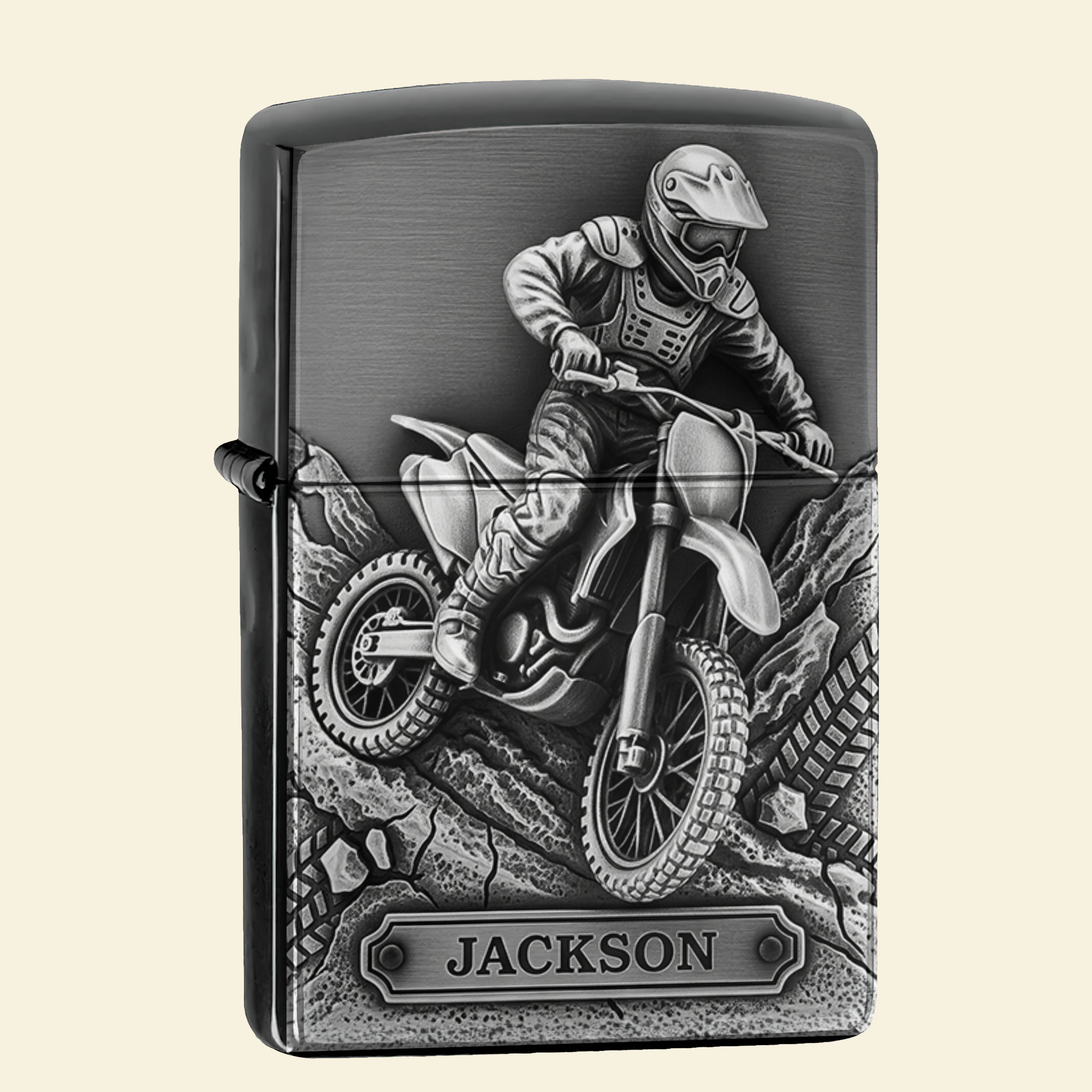"Ignite Your Passion for Motorsport!" - Mud Trail Rider Personalized Lighter - Custom Gift for Motorcross Lovers Lighter PopCulturePrints