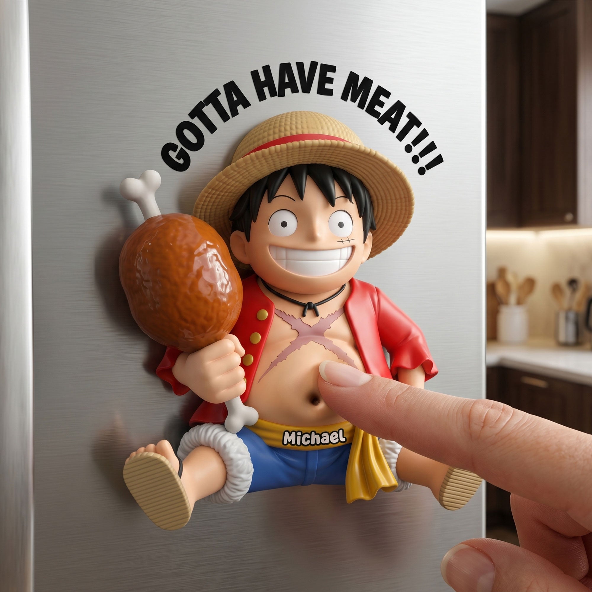 Gotta Have Meat!!! - Funny Meat Lover Anti-Collision Fridge Magnet - Personalized Gift