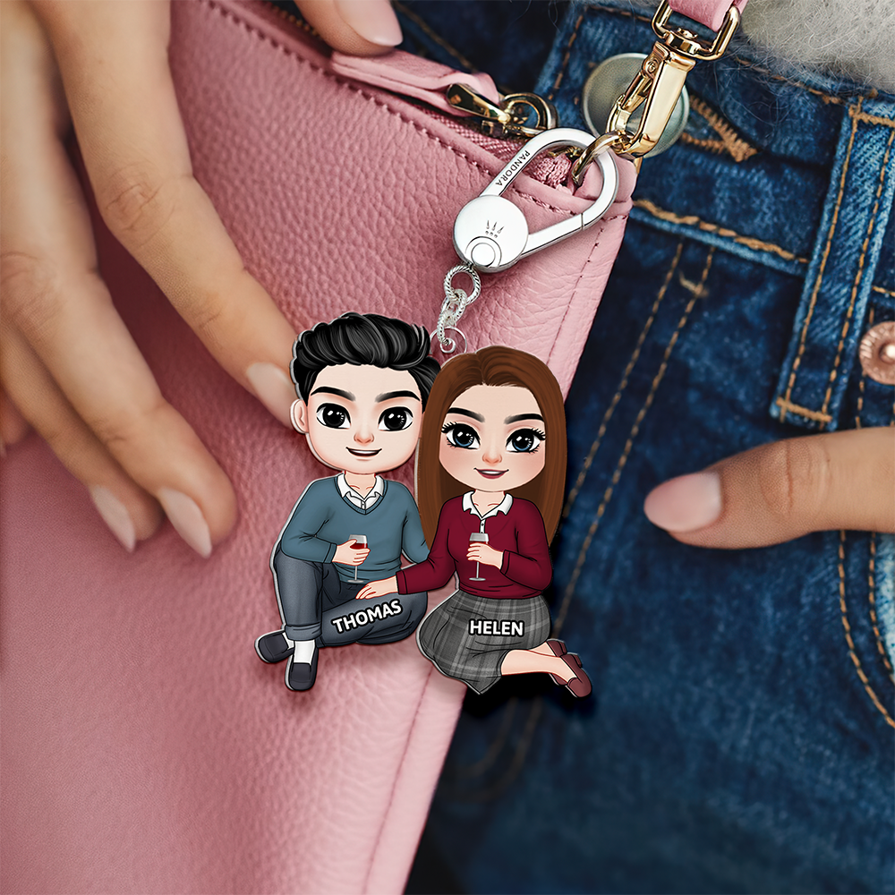 Personalized Couple Keychain - Unique Valentine's Day Gifts for Him & Her Keychains PopCulturePrints
