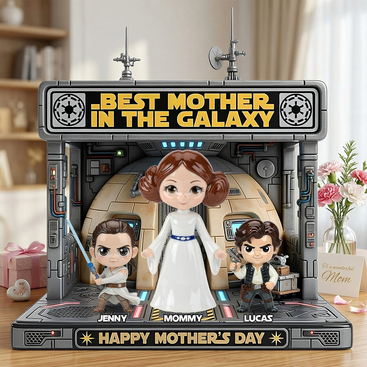 "Best Mother in the Galaxy" - Personalized Acrylic Plaque for Mother's Day - Unique Gift for Mom, Grandma, and Kids Shaped Plaques PopCulturePrints